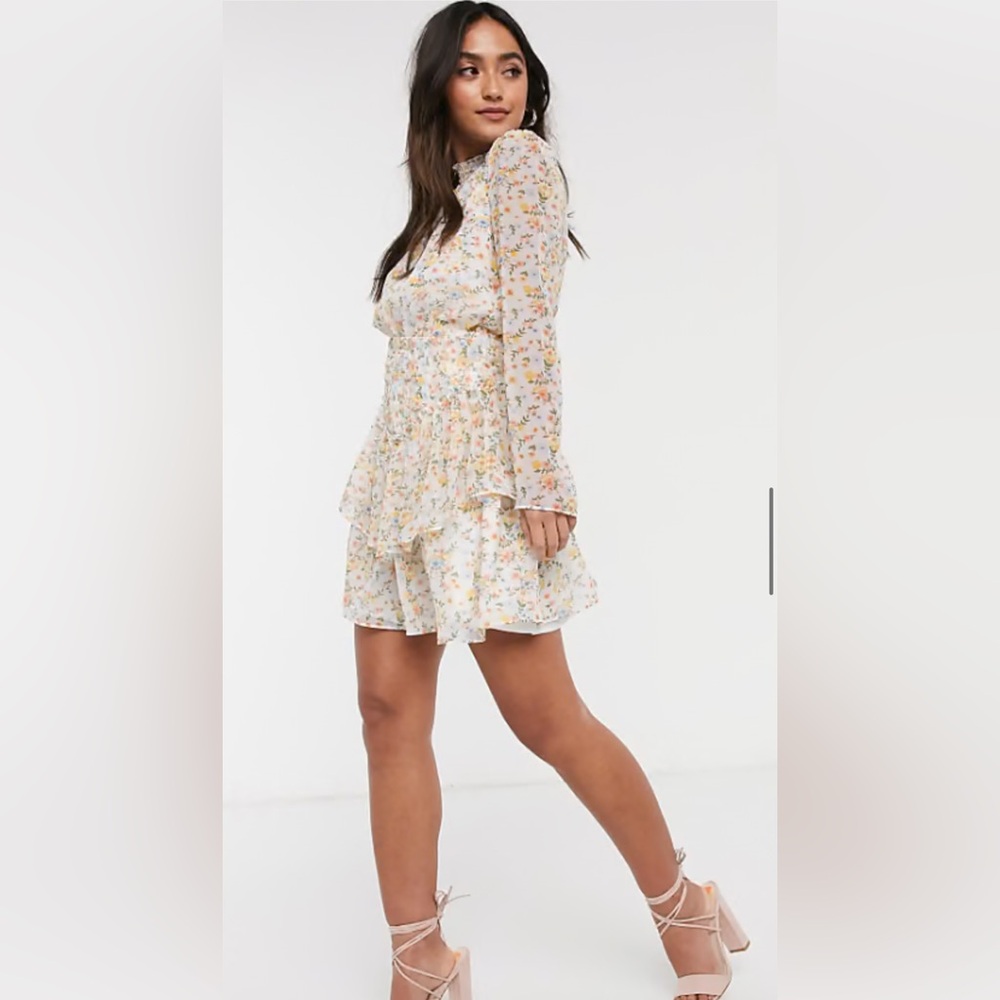 Floral White Dress